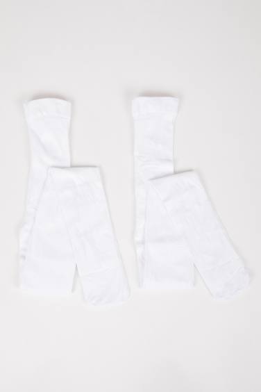 شرابات كيلون بناتي أبيض - قطعتين