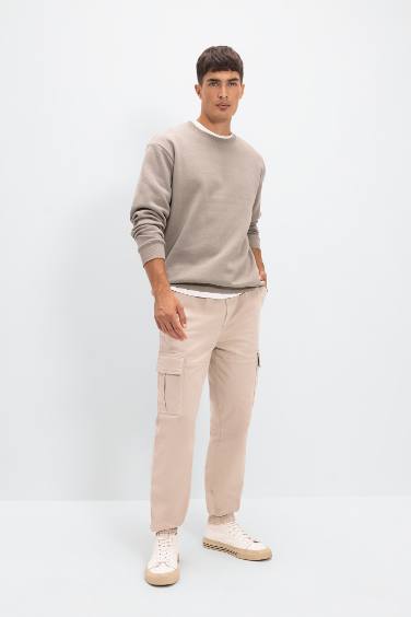 بنطلون كارجو جبردين قصة عادية بجيب