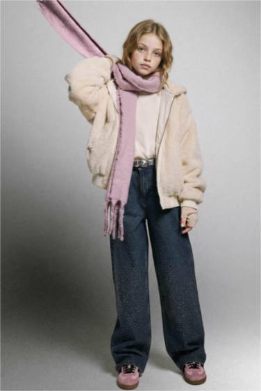 Girl Double Sided Hooded Zippered Jacket