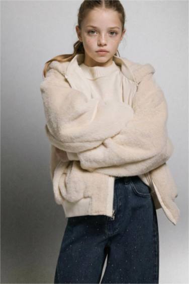 Девчачья двусторонняя куртка с капюшоном