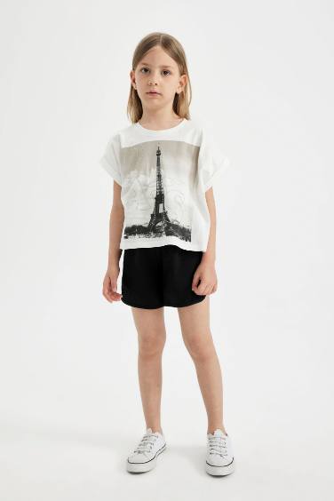 Girl Printed T-Shirt Shorts 2 Piece Set