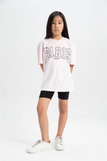 سيت بناتي شورت تيشيرت قصة مريحة - قطعتين