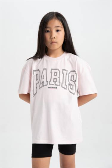 سيت بناتي شورت تيشيرت قصة مريحة - قطعتين