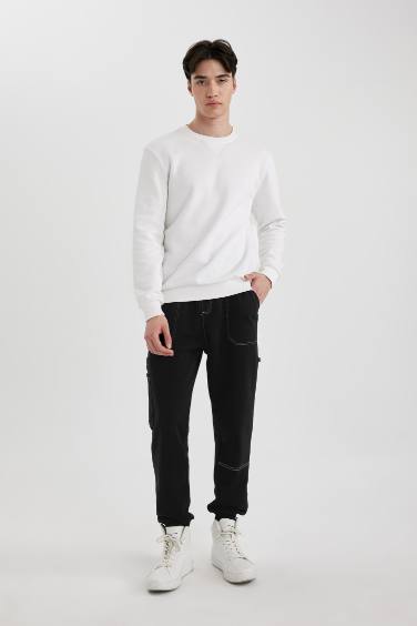 Regular Fit Rib Hem With Pockets Trousers