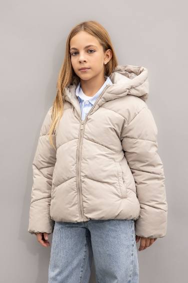 Girl Hooded Water Repellent Puffer Jacket