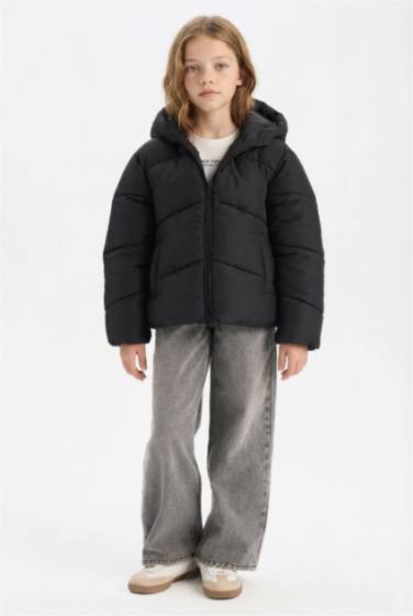 Водонепроницаемая куртка для девочек с капюшоном и молнией