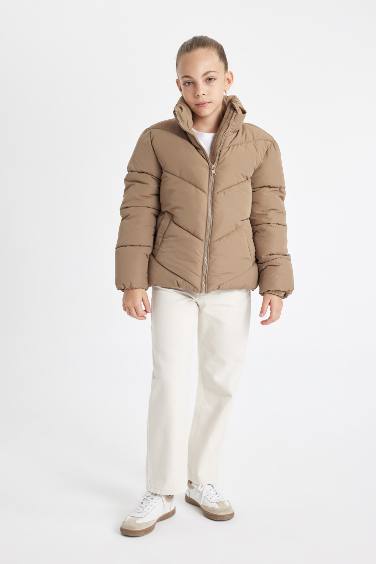 Girl Waterproof Fleece Lined Puffer Jacket