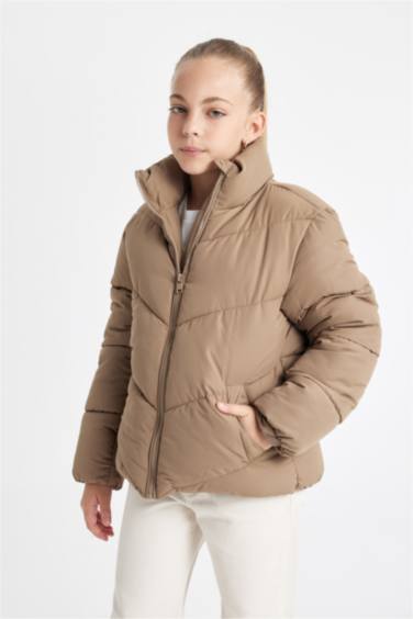 Girl Waterproof Fleece Lined Puffer Jacket