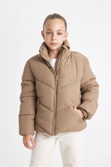 Girl Waterproof Fleece Lined Puffer Jacket