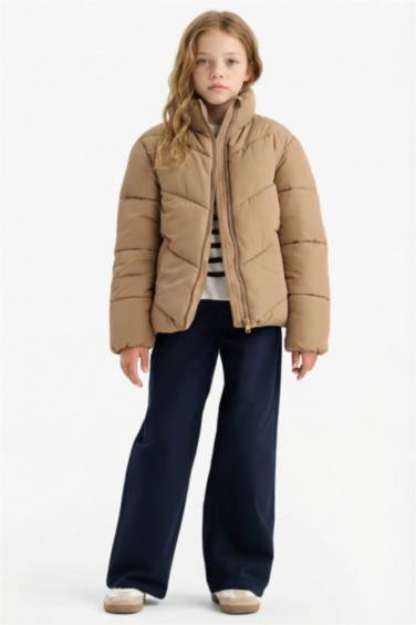 Girl Waterproof Fleece Lined Puffer Jacket