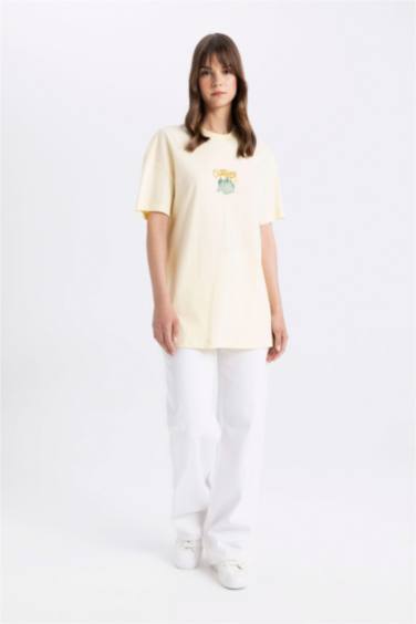 Printed Crew Neck Short Sleeve T-Shirt Tunic