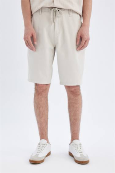 Regular Fit Gabardine Regular Hem Bermuda