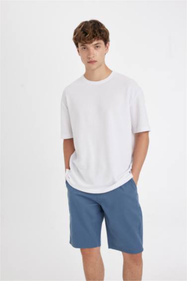 Regular Fit Gabardine Regular Hem Bermuda