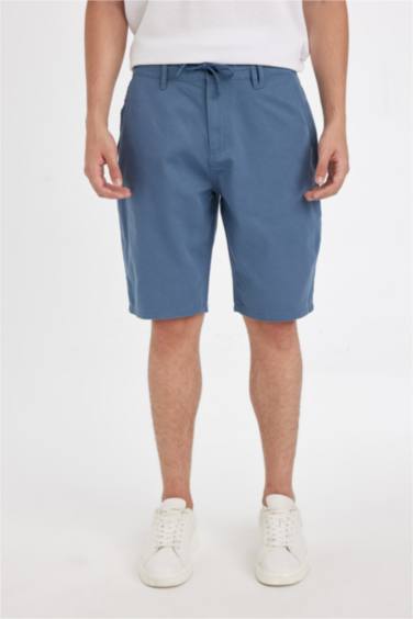 Regular Fit Gabardine Regular Hem Bermuda