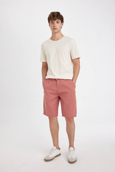 Regular Fit Gabardine Regular Hem Bermuda