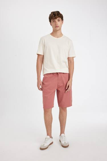 Regular Fit Gabardine Regular Hem Bermuda