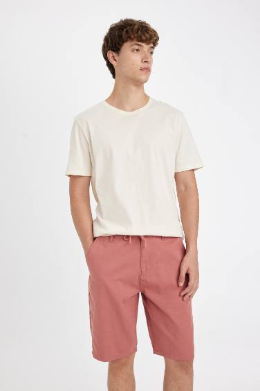 Regular Fit Gabardine Regular Hem Bermuda