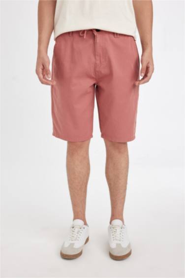 Regular Fit Gabardine Regular Hem Bermuda