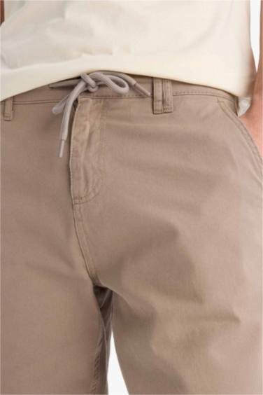 Regular Fit Straight Leg Gabardine Bermuda Shorts