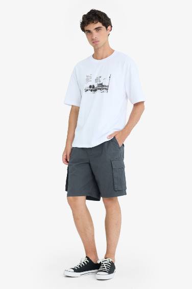 Cargo Fit Gabardine Bermuda Shorts