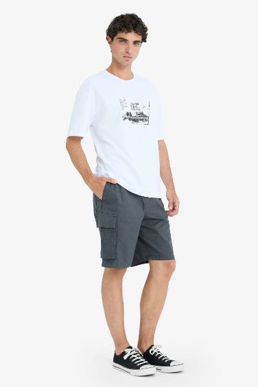Cargo Fit Gabardine Bermuda Shorts