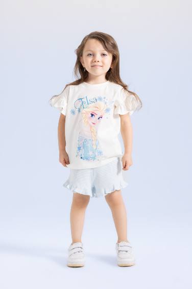 Baby Girl Frozen Short Sleeve T-Shirt Shorts 2 Piece Set