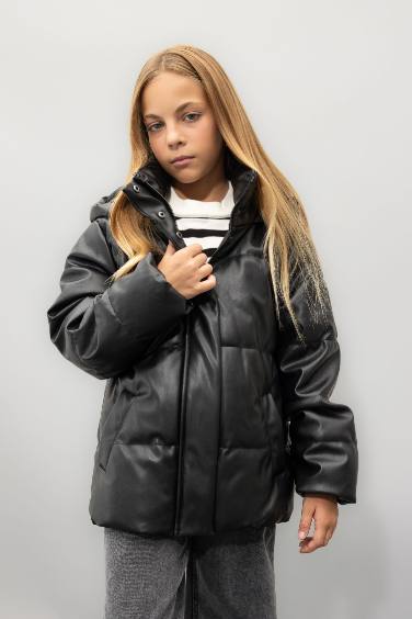 Doudoune à capuche imperméable pour Fille