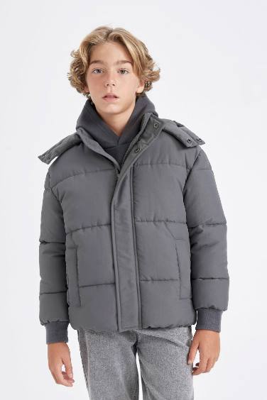 Boy Hooded Water Repellent Puffer Jacket