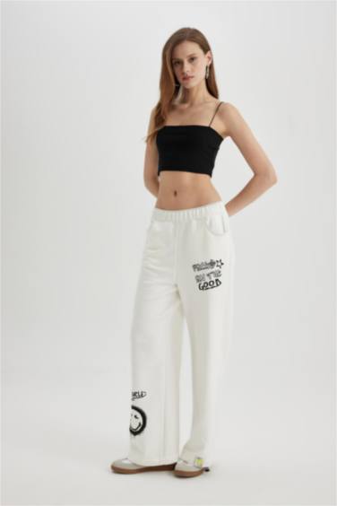 Coool SmileyWorld Wide Leg Geniş Bol Paça Cepli Ayarlanabilir Lastikli