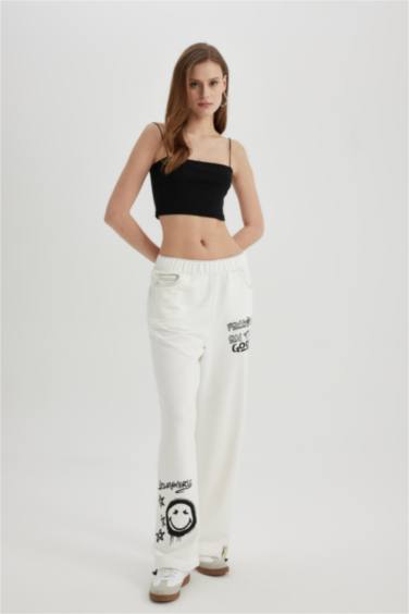 Coool SmileyWorld Wide Leg Geniş Bol Paça Cepli Ayarlanabilir Lastikli