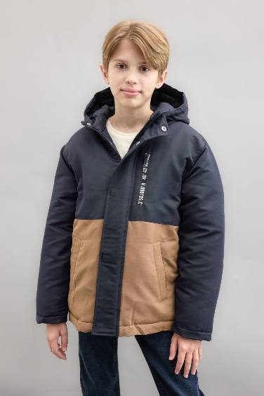 Boy Hooded Water Repellent Puffer Jacket