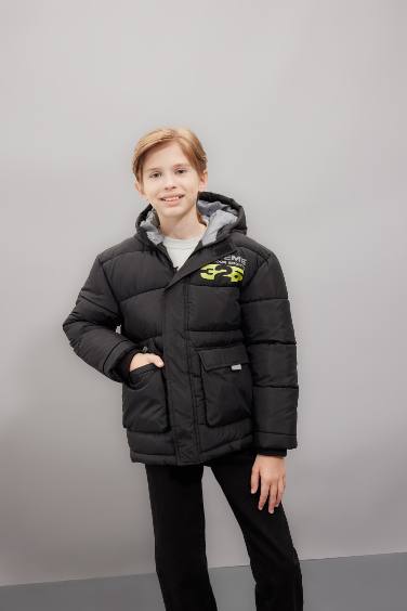 Boy Waterproof Hooded Puffer Jacket