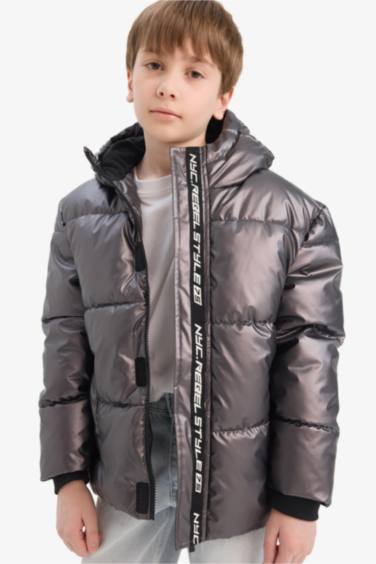 جاكيت دودون طارد للماء بغطاء للرأس مبطن بالصوف