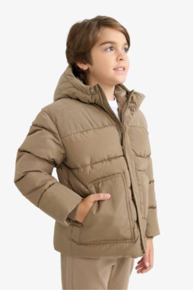 جاكيت دودون طارد للماء بغطاء للرأس