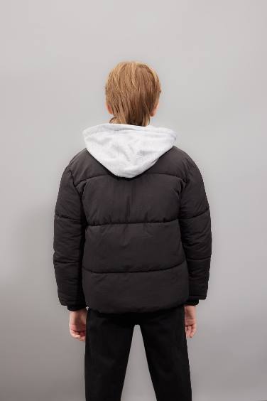 Boy Removable Hooded Zippered Waterproof Puffer Jacket