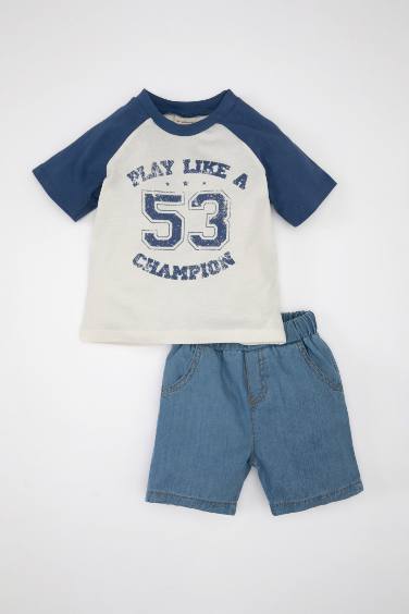 Baby Boy Printed T-Shirt Shorts 2 Piece Set