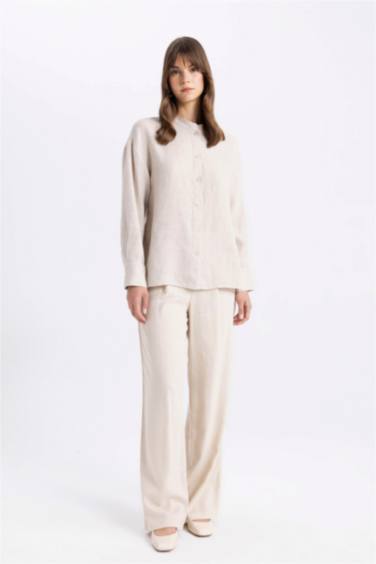 Relax Fit Long Sleeve Shirt Linen Tunic