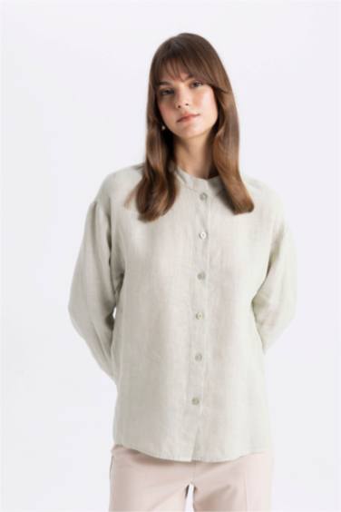 Relax Fit Long Sleeve Shirt Linen Tunic