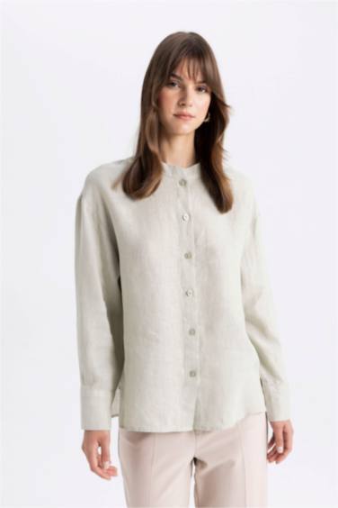 Relax Fit Long Sleeve Shirt Linen Tunic