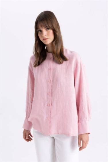 Relax Fit Long Sleeve Shirt Linen Tunic