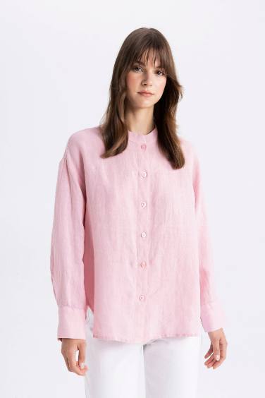 Relax Fit Long Sleeve Shirt Linen Tunic