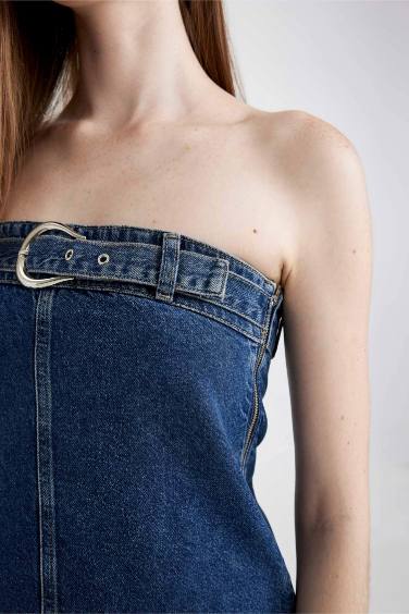 Fashion Fit Strapless Denim Mini Dress