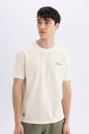 Regular Fit Crew Neck Back Printed T-Shirt