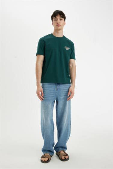 Regular Fit Crew Neck Back Printed T-Shirt