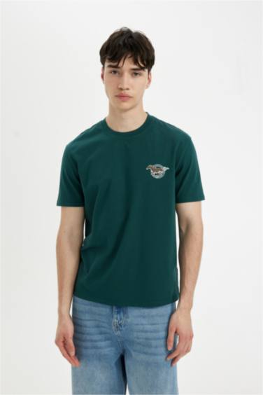 Regular Fit Crew Neck Back Printed T-Shirt