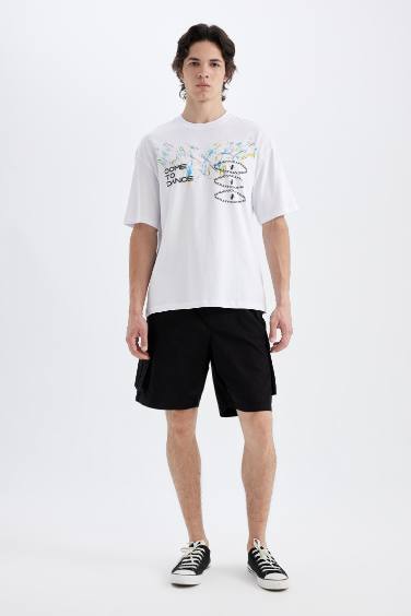 Comfort Fit Crew Neck Back Printed T-Shirt