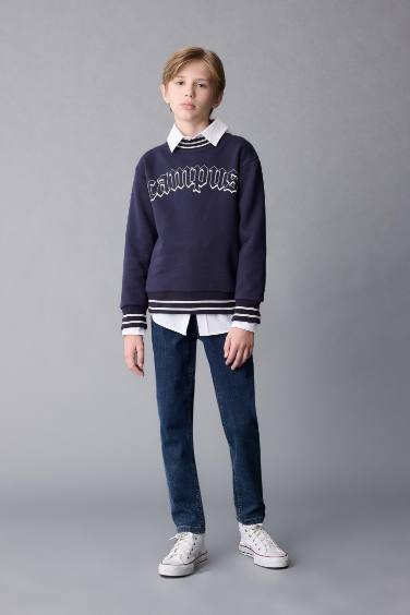 سروال جينز ولادي كاروت فيت برجل عادي وجيب