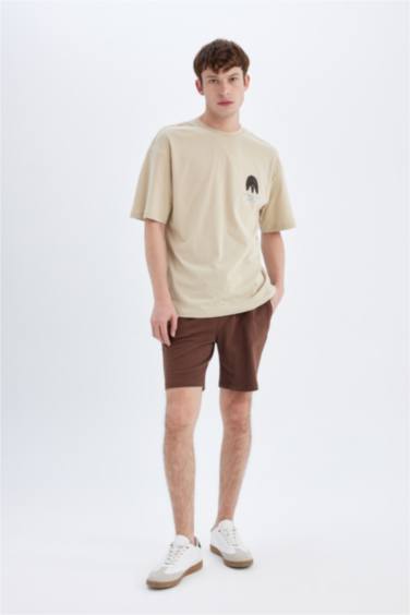 Comfort Fit Crew Neck Printed Short Sleeve T-Shirt