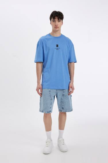 Comfort Regular Relaxed Fit Crew Neck Printed T-Shirt