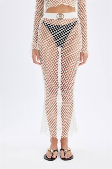 تنورة بحر طويل شبكي قصة عادية من Declara x DeFacto